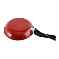Ensemble de 5 ustensiles de cuisine antiadhésifs en acier au carbone OEM, couleur rouge, avec casseroles, poêles, faitouts et couvercles en verre, personnalisable avec logo, pour cuisine
