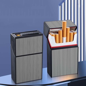 Livraison rapide USB charge briquet étui à cigarettes, personnalisation Logo créatif Portable Durable 20-pack étui à cigarettes - Product Image 5