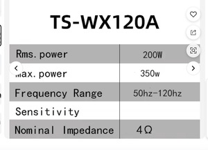 Pionner TS-WX120A voiture 8 "<span class=keywords><strong>basse</strong></span> lourde 350W ultra-mince <span class=keywords><strong>basse</strong></span> lourde <span class=keywords><strong>caisson</strong></span> <span class=keywords><strong>de</strong></span> basses <span class=keywords><strong>actif</strong></span> haut-parleur <span class=keywords><strong>de</strong></span> voiture - Product Image 3