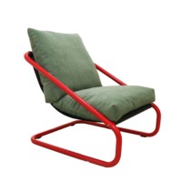 Nordischer Leinen Zeitgenössischer Tragbarer Umweltfreundlicher Loungesessel Einzelsitzer-Sofa Wollmischgewebe Bequemer Sessel für Schlafzimmer