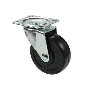 Lightweight Rubber Wheel Series 3 Inch Swivel Caster Single Bearing For Manufacturing - Product Image 4