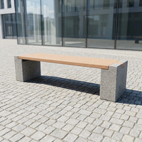 Banc de jardin moderne en HDPE avec cadre en marbre, durable et écologique, 3 places, pour parc et jardin