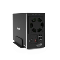 KINTEC K35272C Carcasa de Aluminio para Disco Duro SATA de 3.5 Pulgadas con Doble Bahía RAID, USB3.2 Gen2, Velocidad de Transferencia SATA de 10 Gbps, RAID 0/1/JBOD/LARGE U.A.S.P