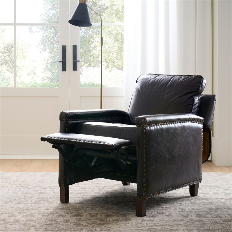 Modern Design Couch Living Room Sofas Leather Square Arm Recliner Living Room Furniture