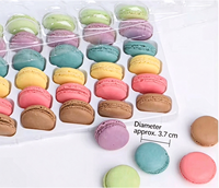 Décoration de gâteau colorée pour grossistes : Macarons comestibles en forme de fleur, rouge, rose, multicolores