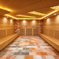Matériaux de construction pour salle de sauna en sel, briques de sel de l'Himalaya faites à la main, écologiques, avec supports de montage en aluminium inclus pour une installation facile