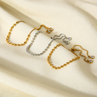Bracelet ajustable en acier inoxydable plaqué or 18 carats avec perles rondes en millet - Joyas De Acero Inoxidable Al Por Mayor