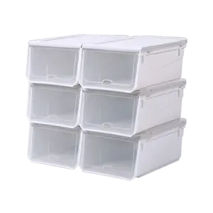 6 gói Giày tổ chức hộp lưu trữ cho tủ quần áo, Modular tiết kiệm không gian Giày rõ ràng nhựa Sneaker container hiển thị trường hợp