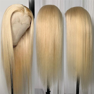 <span class=keywords><strong>Peluca</strong></span> de cabello humano virgen ruso para mujeres blancas, pelo con malla Frontal HD, color rubio 100% Real, 613, 40 pulgadas, listo para enviar - Product Image 3