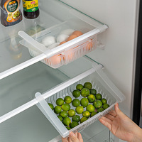 Étagère de rangement réglable pour réfrigérateur en PP, organiseur domestique, boîtes de rangement pour tiroirs de réfrigérateur, support de rangement pour usage domestique