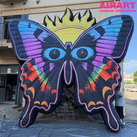 Mur de papillons gonflables colorés personnalisés pour la décoration de fond d'événements commerciaux, papillon gonflable géant pour accessoire d'exposition artistique