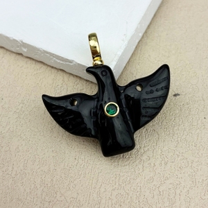 Dernier design, bijoux de haute qualité, <span class=keywords><strong>pendentif</strong></span> colombe en turquoise bleue, pierre naturelle sculptée, cristal de jade, colombe de la paix, zircon - Product Image 4