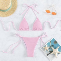 Produsen OEM Pakaian Renang Seksi Wanita Buatan Kustom Bikini Mulus Reversibel untuk Wanita