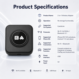 Adaptador Inalámbrico CarPlay CarbitLink para CarPlay Inalámbrico y Android Auto, Dispositivo Bluetooth 5.1 Wi-Fi 6 para Automóvil - Product Image 3