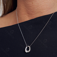 Parure de bijoux Gemnel ovale épaisse à maillons ouverts en laiton, entièrement pavée de zircons blancs, collier, bague et boucles d'oreilles huggie pour femme, bijoux empilables