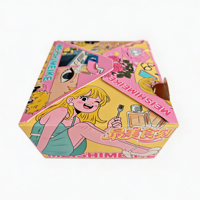Boîte à collation jetable en carton à compartiments, motif dessin animé, taille personnalisable, emballage polyvalent pour pâtisseries, poulet frit, frites, sur mesure