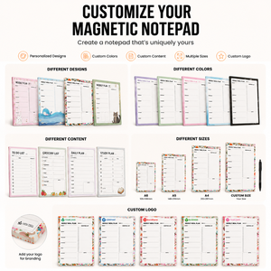 Bloc de notas magnético para planificación semanal de comidas, bloc de notas reutilizable para listas de compras, bloc de notas magnético fuerte para refrigerador, bloc de notas desprendible de primera calidad - Product Image 4