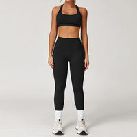 Ensemble de yoga sans couture pour femmes avec logo personnalisé, vêtements de sport, leggings sans couture, soutien-gorge, ensemble de tenue de sport courte à étiquette privée