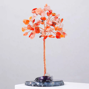 Commercio all'ingrosso fatto a mano sette Chakra agata albero di cristallo denaro albero ornamenti in resina Base albero della fortuna Laser pietra naturale <span class=keywords><strong>souvenir</strong></span> - Product Image 4