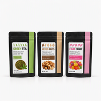 Sachet d'emballage alimentaire en plastique à trois soudures latérales, personnalisable avec logo, thermosoudé pour snacks, épices et aliments