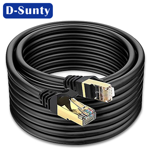 Cat7 Round Ethernet <b>Cable</b> 10Gbps 600MHz S/FTP Shielded Patch Cord High Speed Network <b>Cable</b> for Data Center - Product Image 2