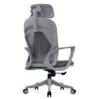 Chaise de bureau ergonomique moderne pivotante en maille avec appui-tête réglable, chaise de luxe en plastique et nylon pour personnel, vente en gros de mobilier