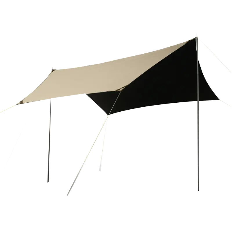 Canopy outdoor camping hexagonal silver glue black rubber sunscreen rain protection tent curtain windproof