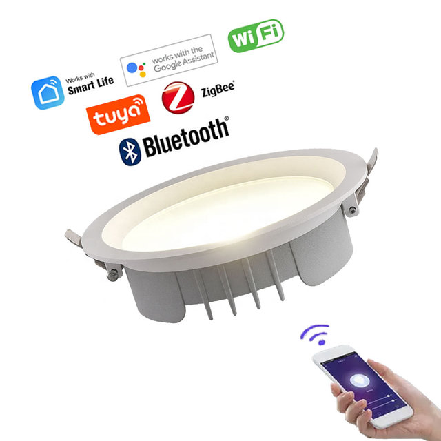 12w Led Downlight Ip44 Slim Wall Washer Dali Tuya ZigBee Wifi 24w Multicolored Cool Warm White SMD Cob Led Downlight Dimmable