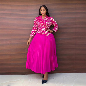 Bộ đồ hai mảnh thiết kế màu đồng thau, cổ áo kiểu dáng thường ngày, size lớn, xếp ly, bán trực tiếp từ nhà máy - Product Image 2