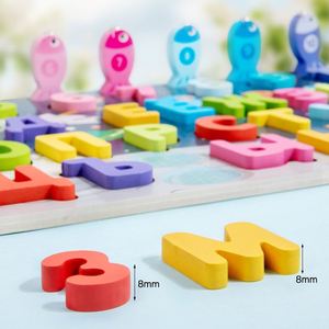 Nuevo Diseño de Juego Educativo 3 en 1 Montessori para el Aprendizaje Temprano, Juego de Contar Números, Pesca, Tablero de Madera, Alfabeto Ruso - Product Image 5