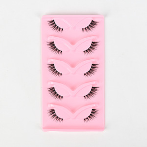 Haute Qualité 5D Moelleux Pleine Bande <span class=keywords><strong>Cils</strong></span> Personnalisé En Gros Cat Eye Queue <span class=keywords><strong>Extension</strong></span> Épais Curling Plat Demi <span class=keywords><strong>Cils</strong></span> - Product Image 4