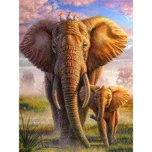 HUACAN 5d Diamond Painting Elephant Full Square Round Drill Animal New Arrival Diamond Embroidery Decorations For Home