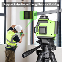 MUFASHA Niveau laser rotatif 3D à faisceau vert 12 lignes 360 Niveau laser rotatif à nivellement automatique pour mur extérieur et sol T121