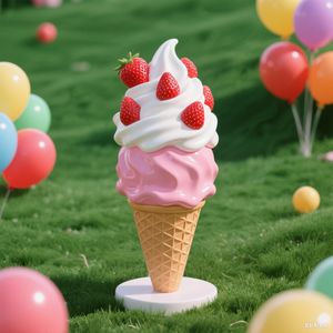 OEM Venta Caliente: Estatuas de Resina Coloridas de Helado, Arte de Fibra de Vidrio para Tiendas y Espacios Públicos, Modelo de Resina Estilizado - Product Image 4