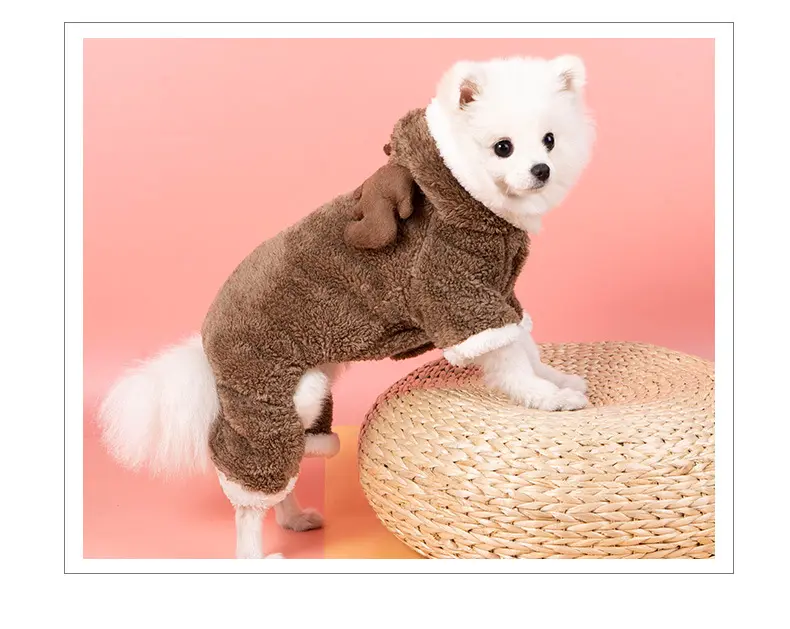 Vêtements d'automne et d'hiver pour chiens et chats, vêtements de noël et d'hiver, ours poméranien, vêtements de nouvel an pour petits chiens