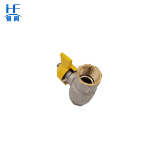 ガスボールバルブ用の赤いショートバタフライハンドルのメスとオスのネジが付いた3/4インチの真ちゅう製ミニボールバルブ - Product Image 3