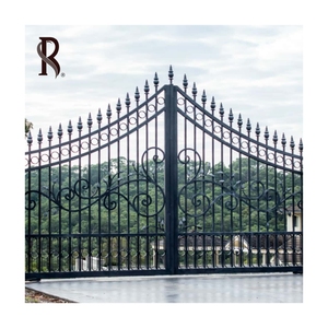 Rising OEM Professional Custom Iron Gate Design Puerta forjada de hierro negro decorativa de América con el mejor precio - Product Image 2