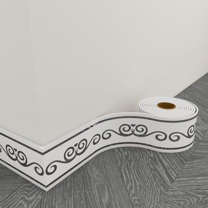 Línea de zócalo de cintura de pared rollo grueso geométrico en relieve moderno autoadhesivo impermeable papel tapiz aislamiento térmico - Product Image 2