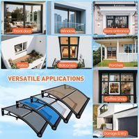 Auvent d'entrée de villa moderne de luxe avec fenêtre fixe en polycarbonate et couverture pare-soleil en alliage d'aluminium pour jardin et terrasse
