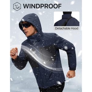 FOXA Men's <b>Waterproof</b> Ski <b>Jacket</b> Fleece Lined <b>Winter</b> Snowboarding Hooded Windbreaker Coat Color Blocked - Product Image 5