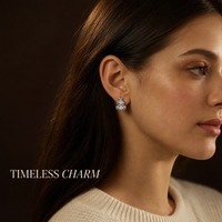 Boucles d'oreilles en forme de gourde en cuivre plaqué argent pour femmes, bijoux en cristal CZ pavé, design porte-bonheur
