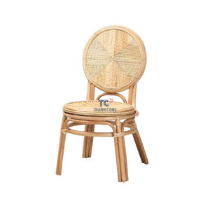 Venta al por mayor pequeña silla de caña de mimbre natural niños hecho a mano diseño moderno comedor sala de estar muebles mecedora de plástico de madera - Product Image 2