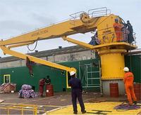 Grue de pont marine électrique hydraulique avec flèche télescopique, grue offshore à flèche articulée, grue de pont 5t 10t 20t 30t 50t 70t
