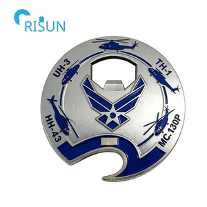 Porte-bouteille en métal personnalisé avec étiquette de chien en métal commémorative de la base de l'USAF des États-Unis, pièce commémorative personnalisée de l'USAF - Product Image 2