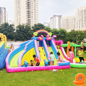 Double <b>Water</b> <b>Slide</b> <b>Inflatable</b> Baby House Pool Trampoline Ball Pit for Kids Outdoor NB-93033 <b>Inflatable</b> House Double <b>Water</b> - Product Image 3