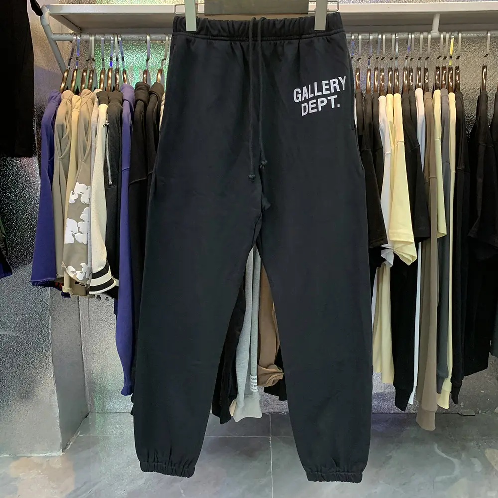 GALLERY DEPT Basic small logo printed cotton terry 330g casual pants for men and women