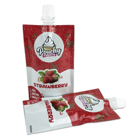 Emballage personnalisé en aluminium imprimé par gravure, respectueux de l'environnement, pour jus liquide, crème glacée et jus de fraise, avec bec verseur