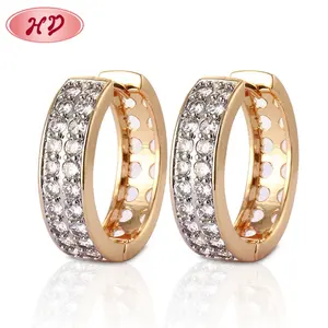 Nhà Cung Cấp Trung Quốc Bông Tai Zircon Mạ Vàng 18K Bộ Trang Sức Bông Tai Nữ