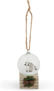 Mini Brown Resin Squirrel Raccoon <strong>Snow</strong> <strong>Globe</strong> Polyresin Hanging Christmas Ornament - Product Image 2