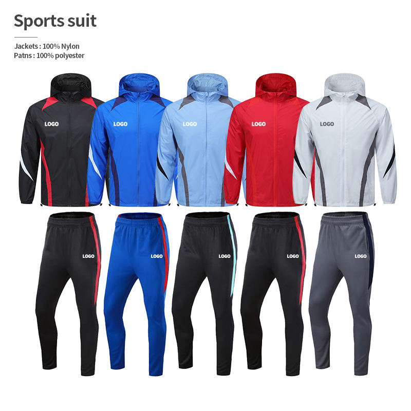 Outdoor Running Fitness Varsity Jacket Sweatpants 2 Piece Set Clothing Manufacturers Custom Training Suit Sportswear Men's Sets
